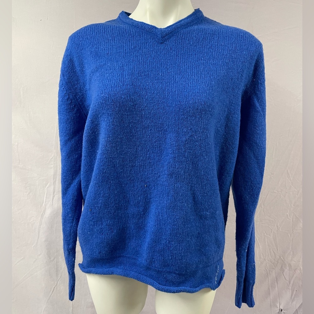 Ralph Lauren Polo Jeans Co. 100% Wool Sweater Blue Made In Japan Mens Large VTG
